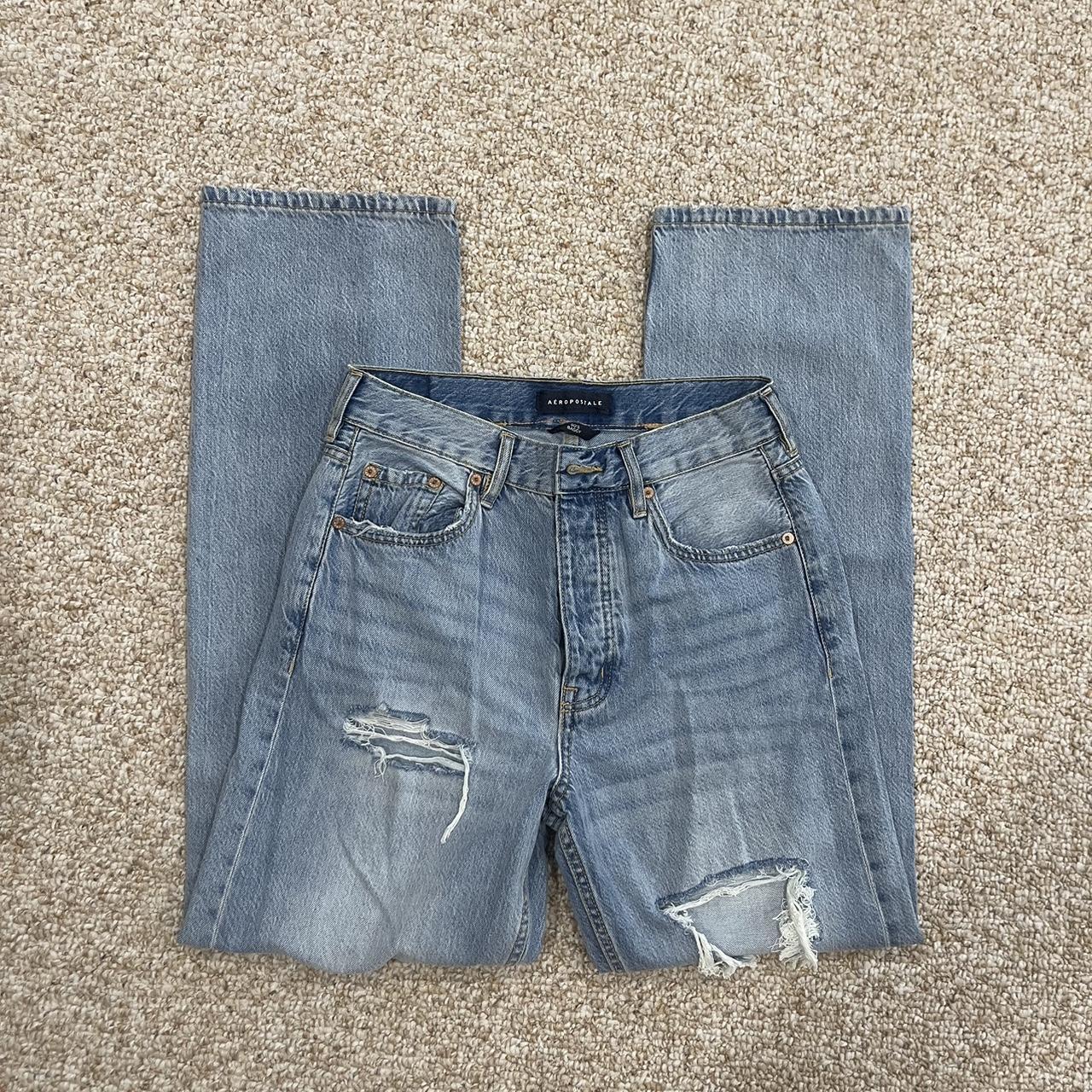 Aeropostale Jeans 90s Baggy Jean Ripped Size 8 Depop