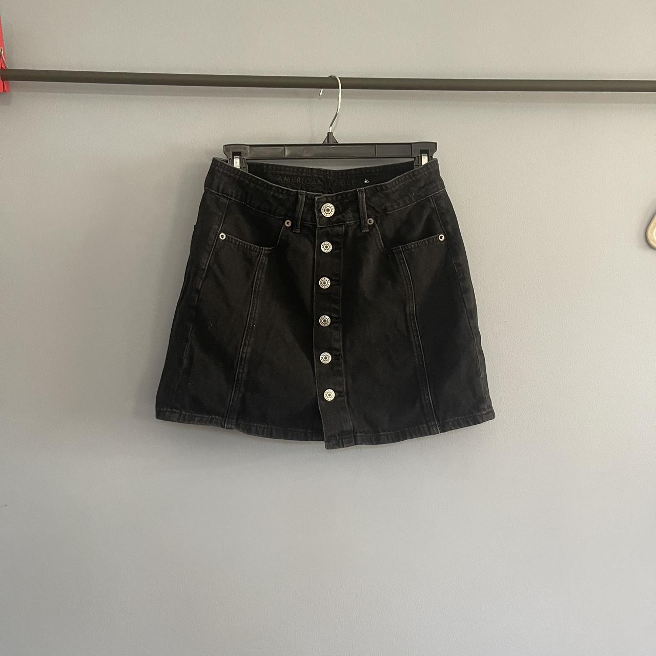 Black denim skirt american eagle best sale