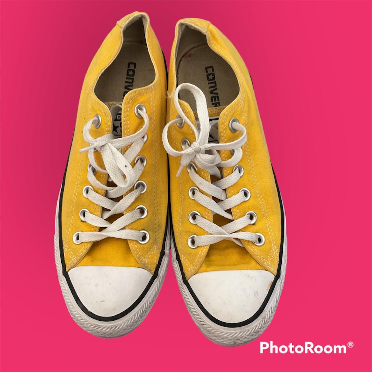 Yellow Low Top Converse. • size 9 women’s •... Depop