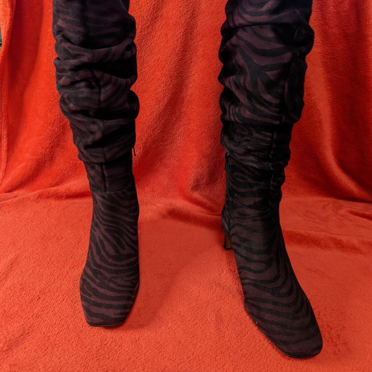 John Lewis Women's Black and Burgundy Boots Depop