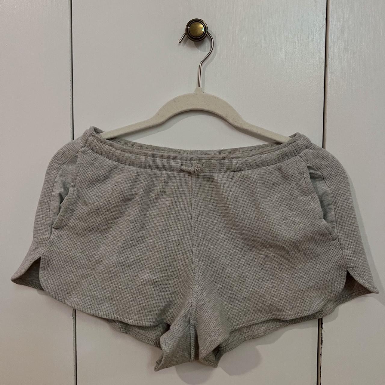 brandy melville gray waffle shorts. one size fits... Depop