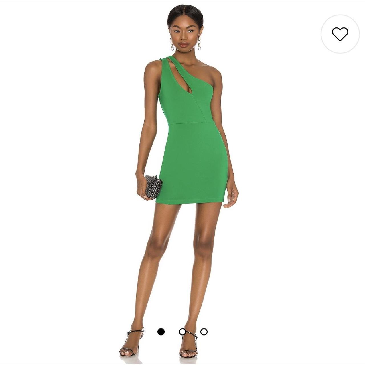 One Shoulder Kelly Green Mini Dress Never Worn Depop