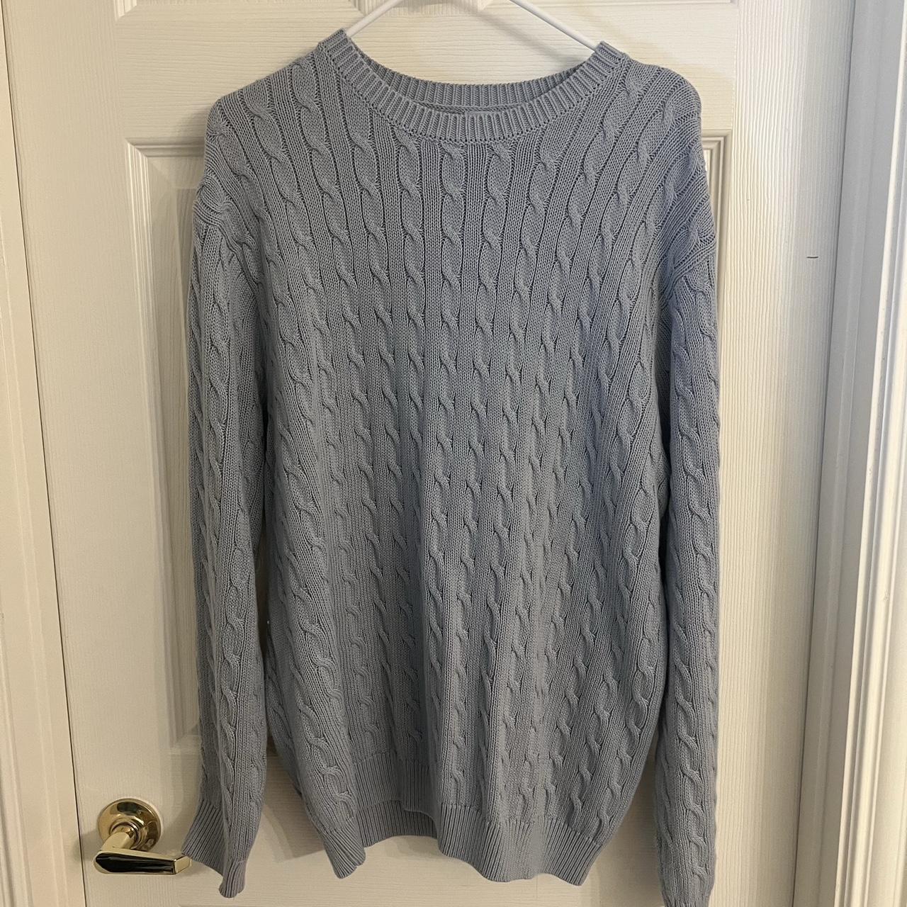 brandy melville light blue cable knit sweater FREE... - Depop