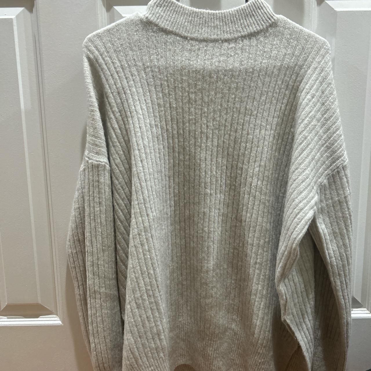 light greyish oversized sweater from h&m worn once... - Depop