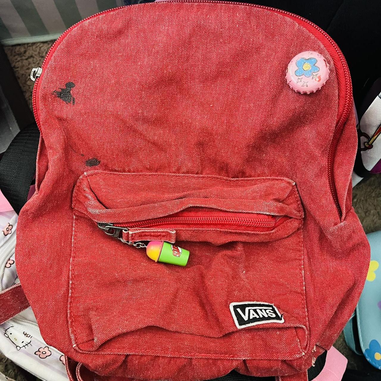 red vans mini backpack vans redbackpack... Depop