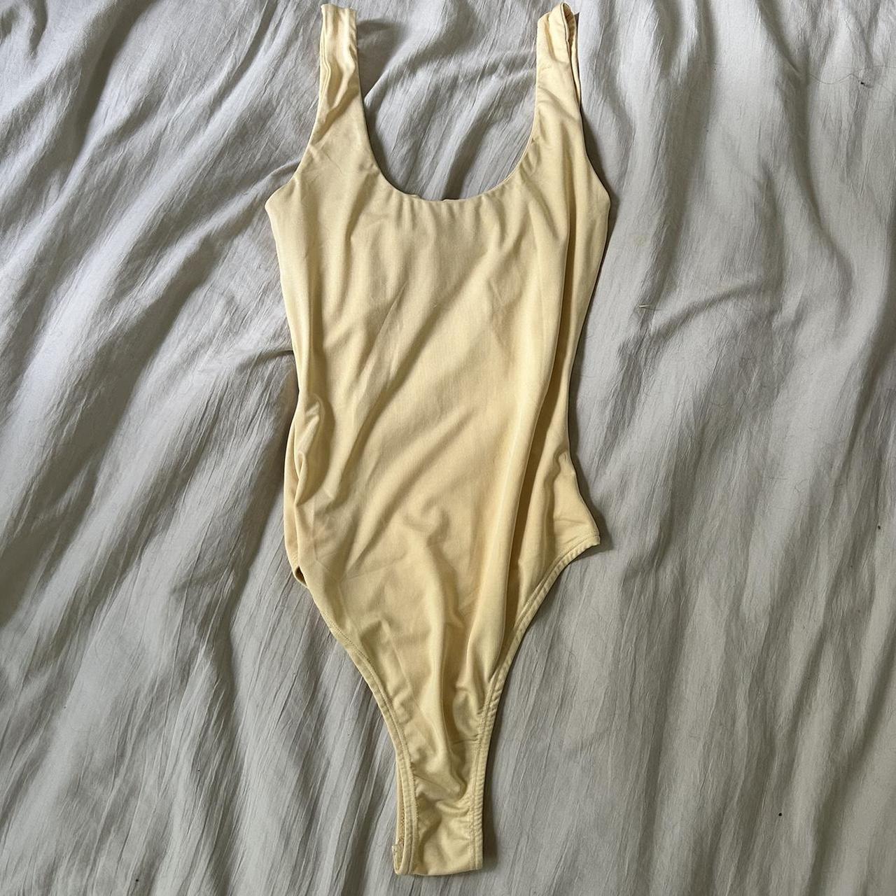 Princess Polly Women's Yellow Bodysuit | Depop