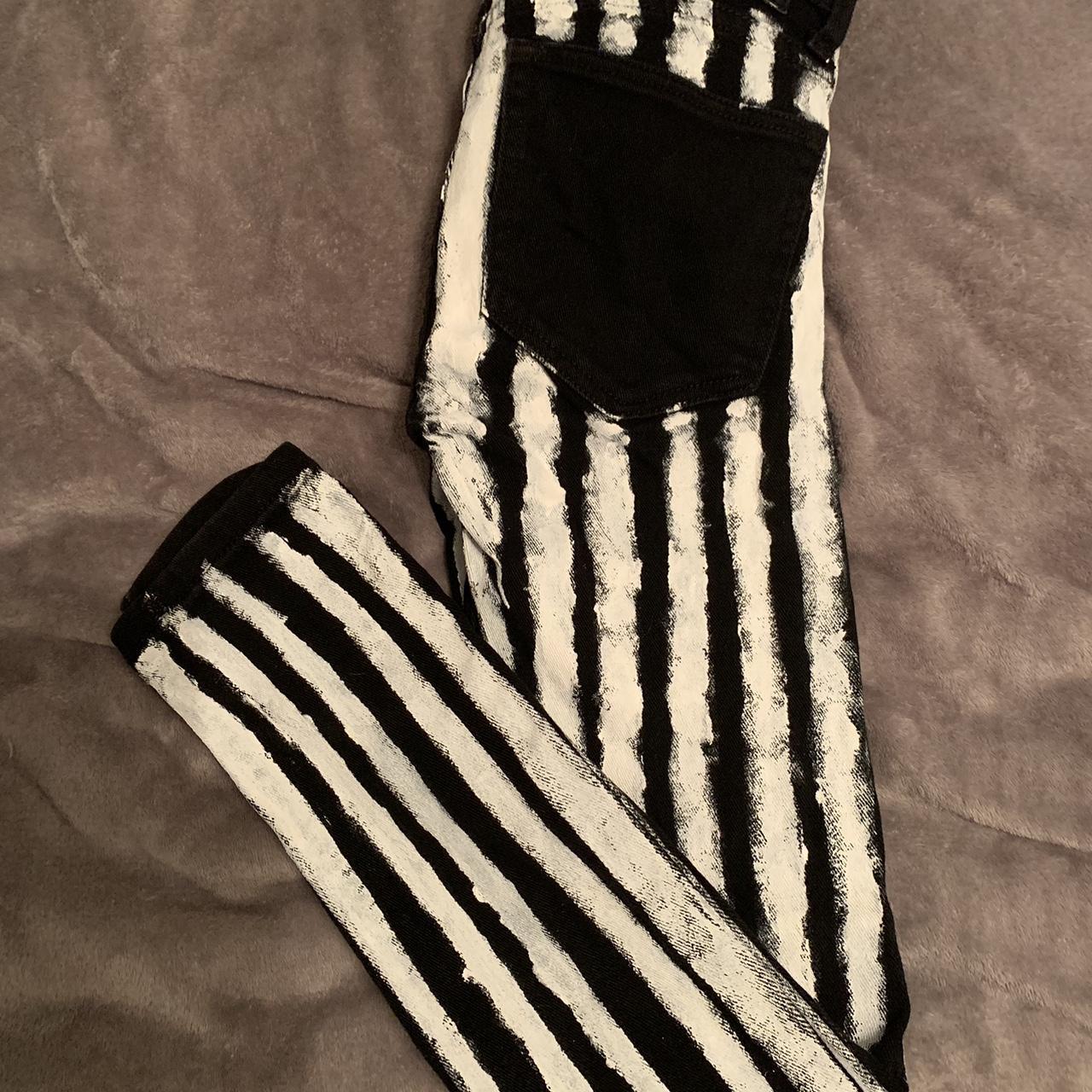XXX RUDE Men's Black and White Jeans Depop