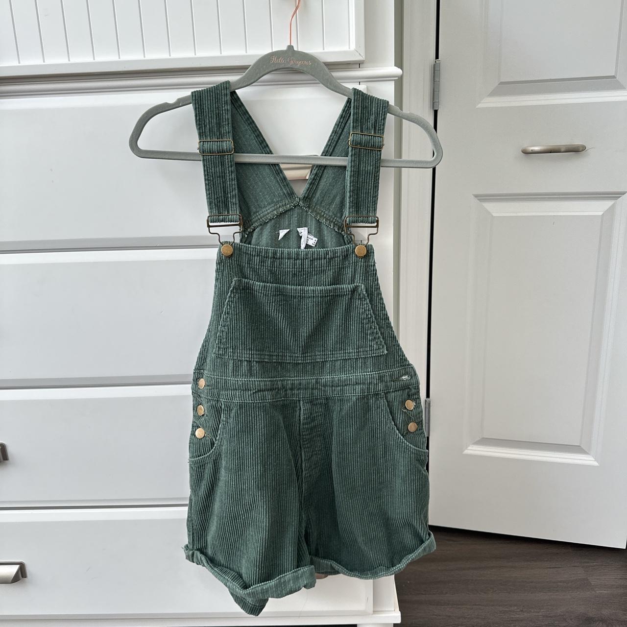 Princess Polly Kacey Overalls in green Corduroy... Depop