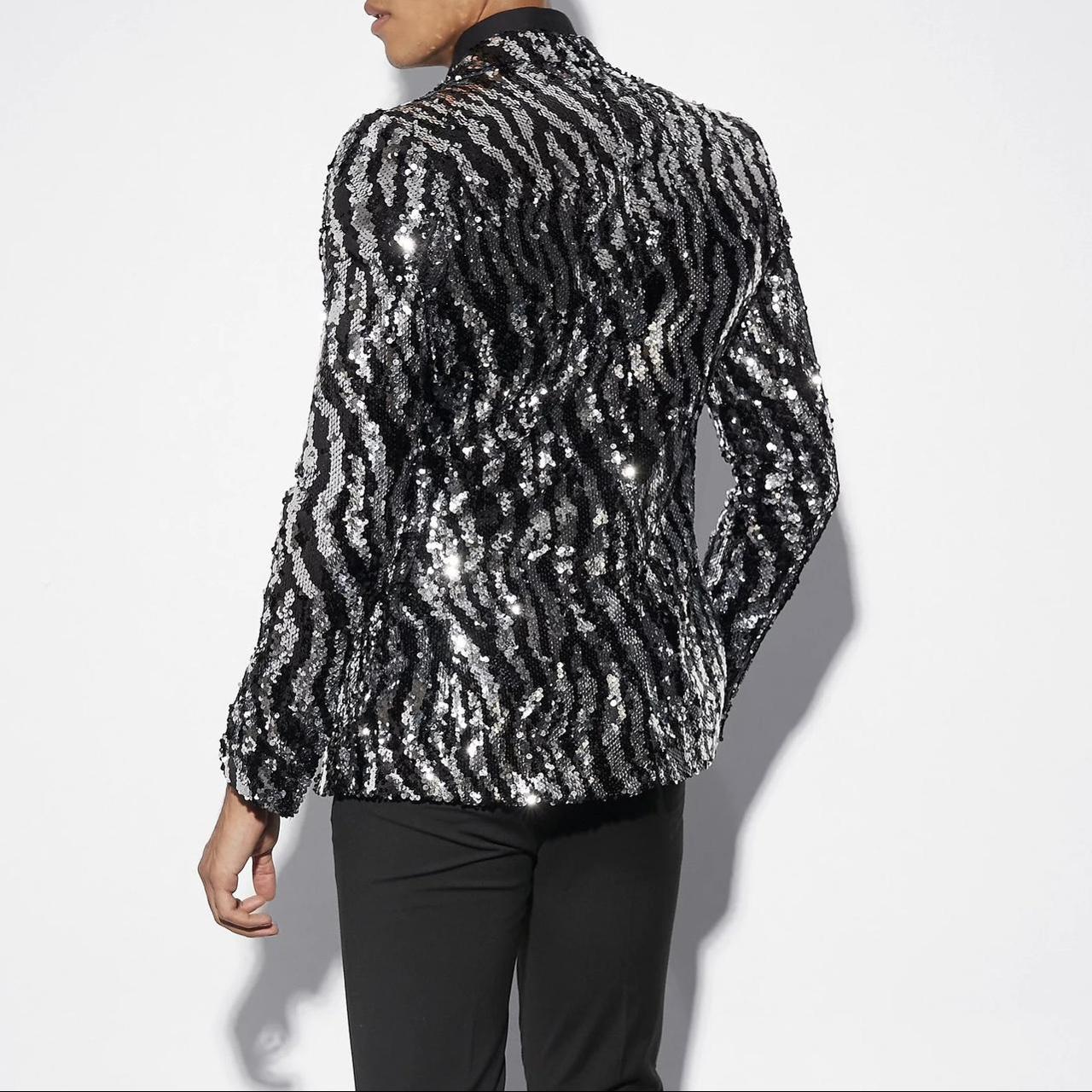 Boohoo Men's Grey and Black Suit Depop