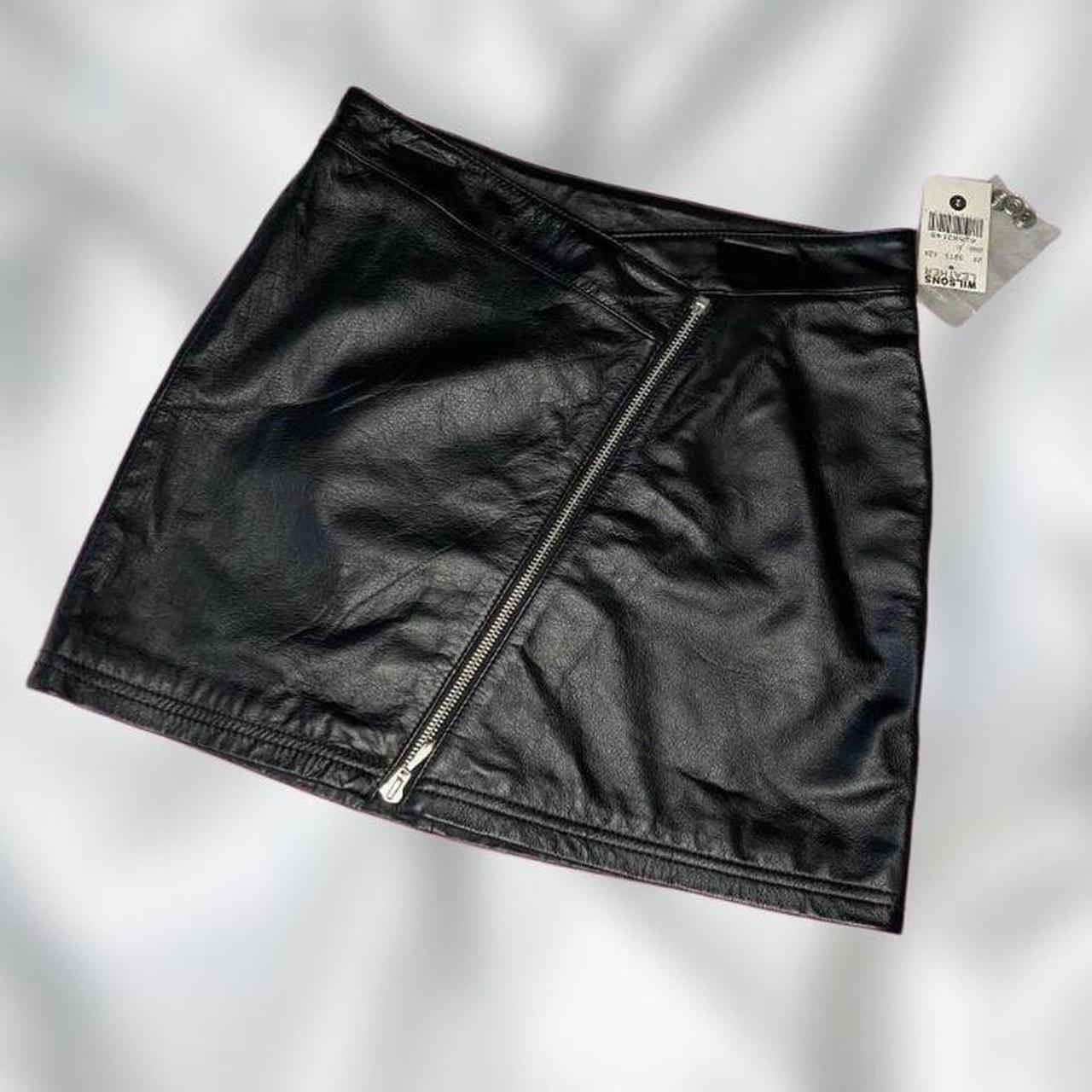 NEW W/ TAGS vintage leather black mini skirt Made... - Depop