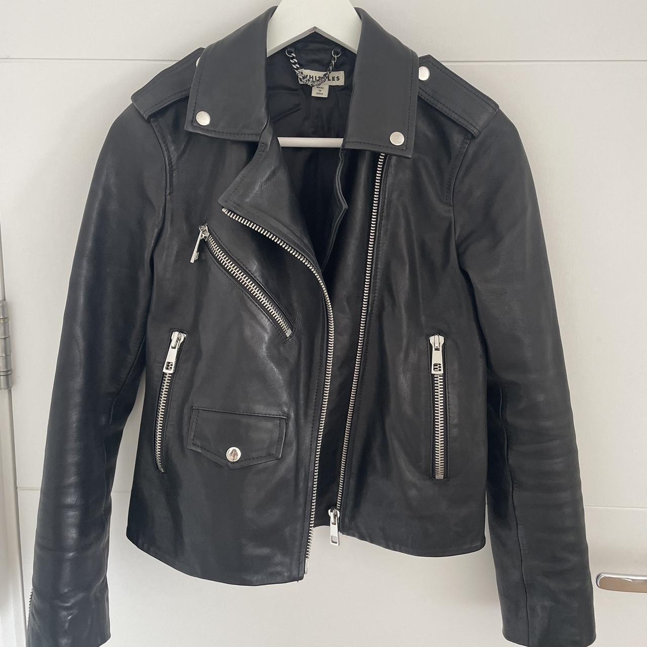 Whistles Agnes Leather Jacket, worn handful of times... - Depop