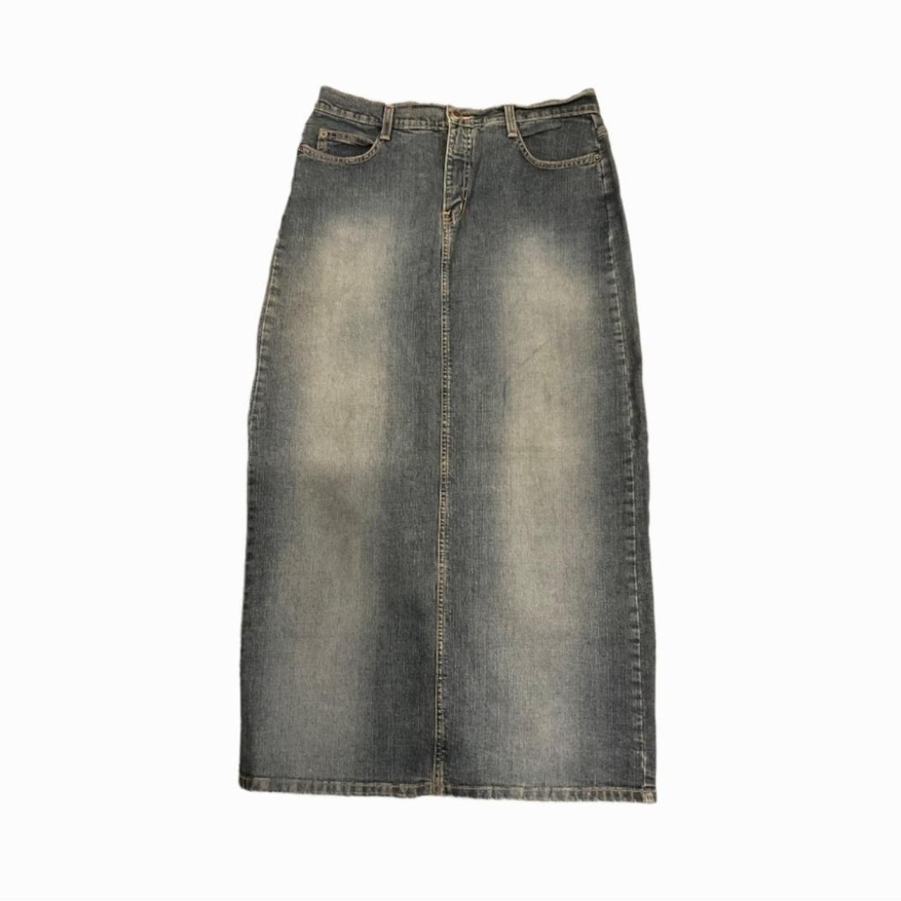 Vintage Denim maxi skirt by R4R Jeans Size 7... - Depop