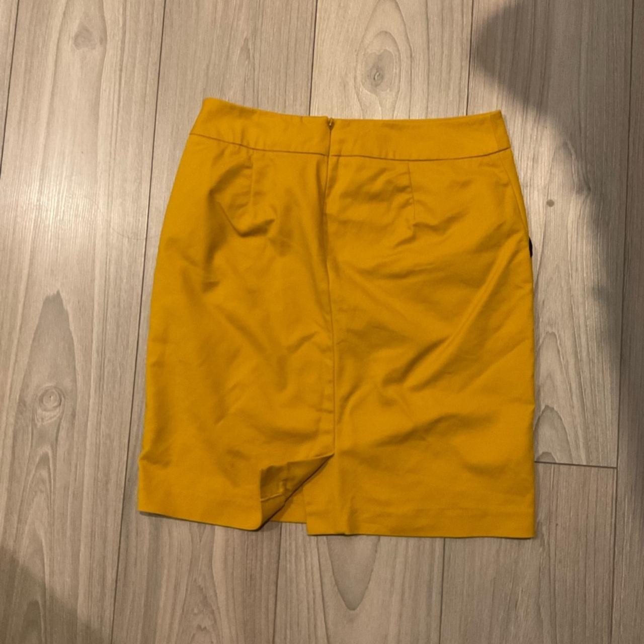 Sandro Mustard Yellow Pencil Skirt with Pockets -... - Depop