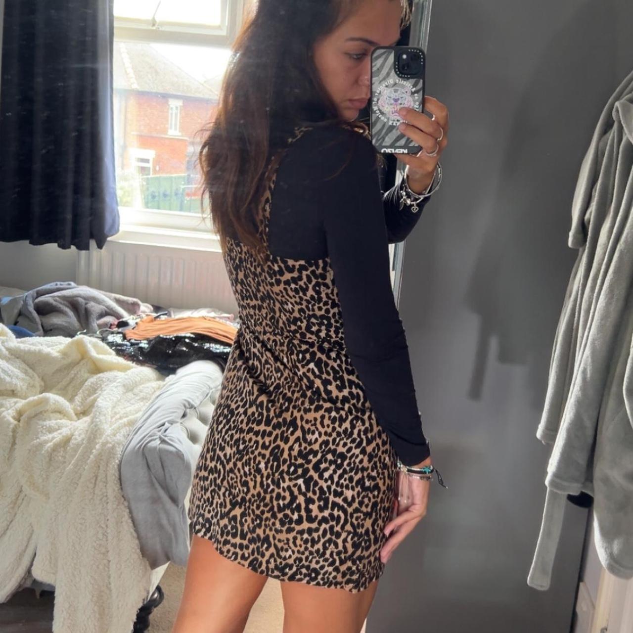 Primark leopard print pinafore dress