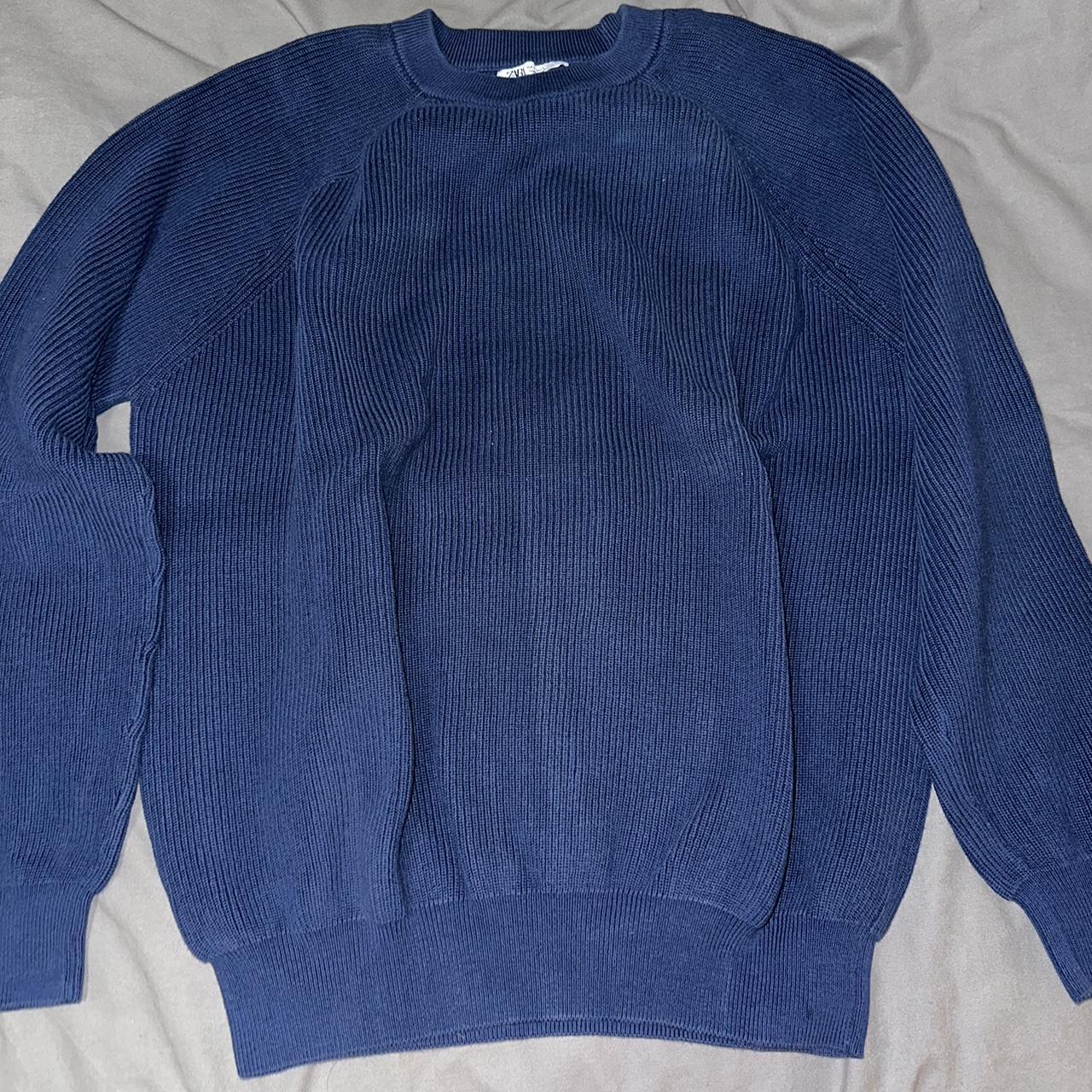 Zara Men's Blue Jumper Depop