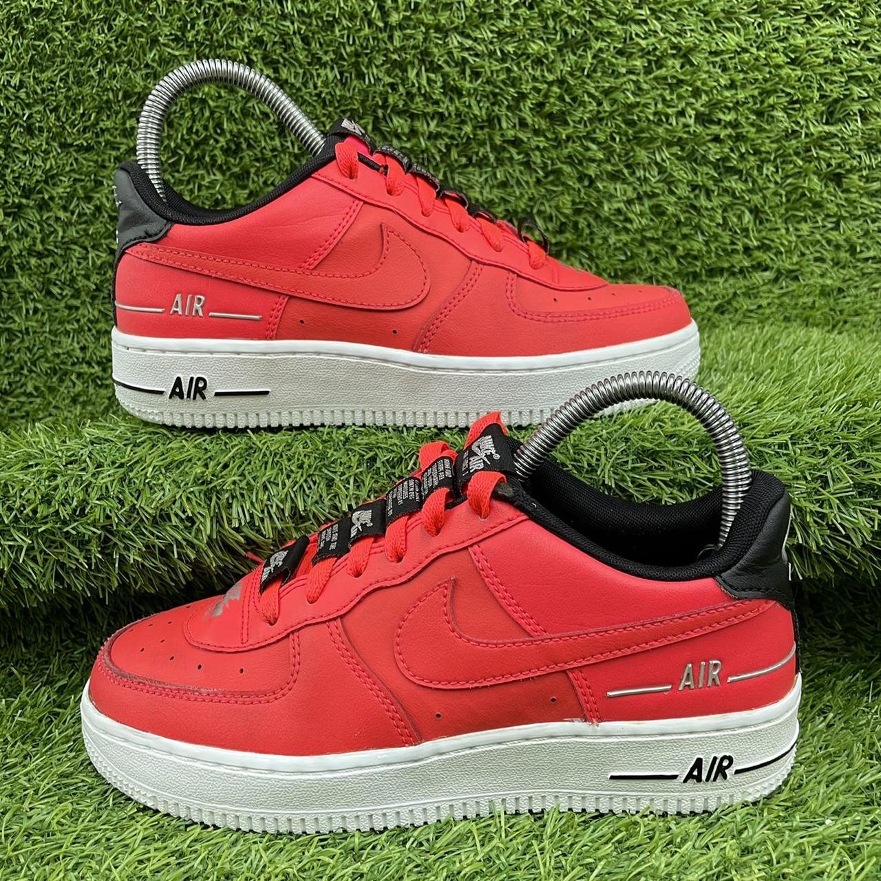 Nike Air Force 1 Low LV8 3 Laser Crimson Red Black... - Depop