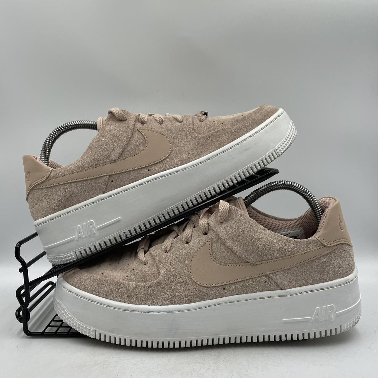 Air force 1 top sage low beige leather