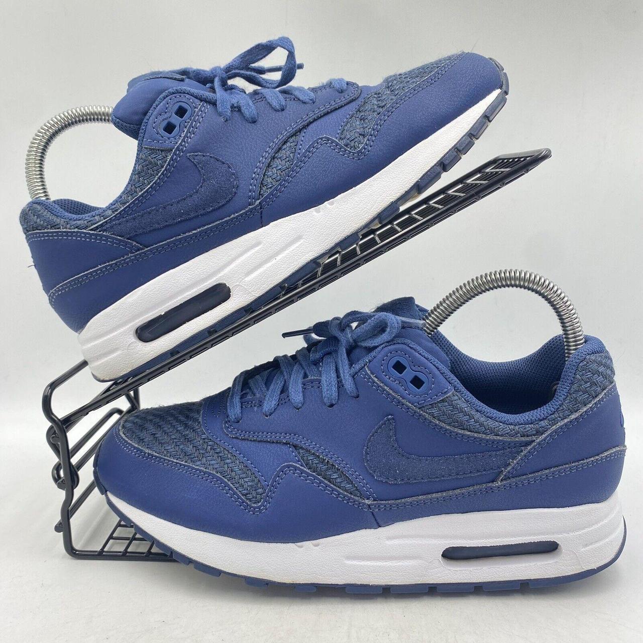 NIKE AIR MAX 1 NAVY TRAINER SIZE UK 5.5 LEATHER. Depop