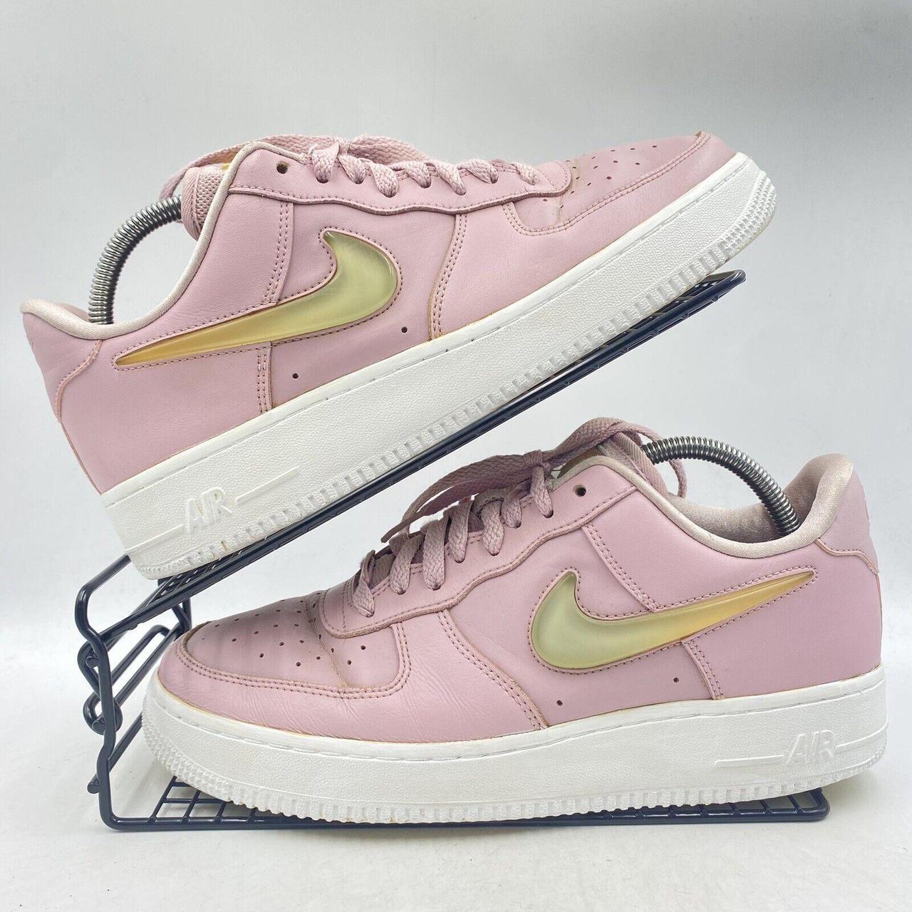 NIKE AIR FORCE 1 PINK TRAINERS SIZE UK 8 LEATHER. Depop