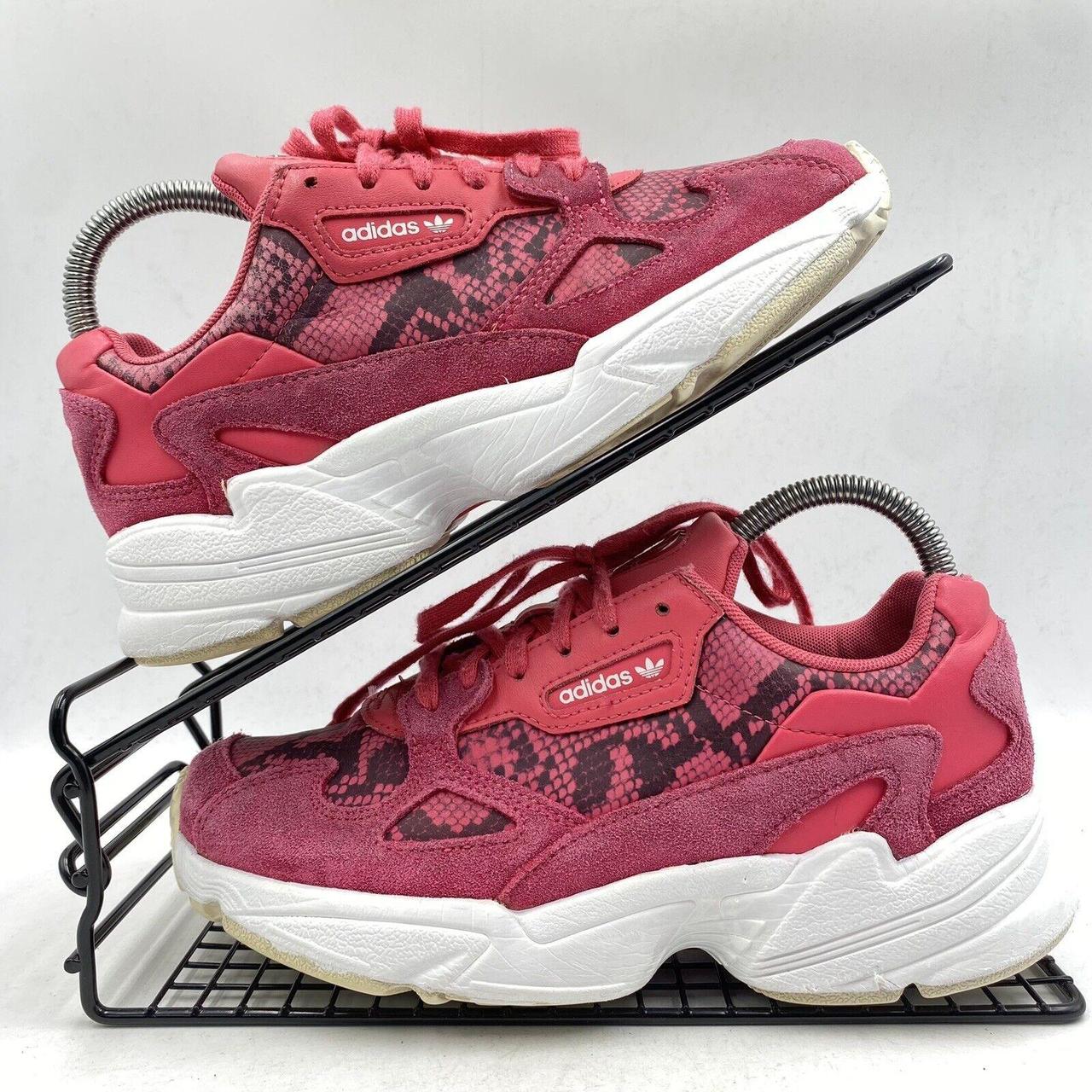 ADIDAS FALCON PINK TRAINERS SIZE UK 4 SNAKESKIN. Depop