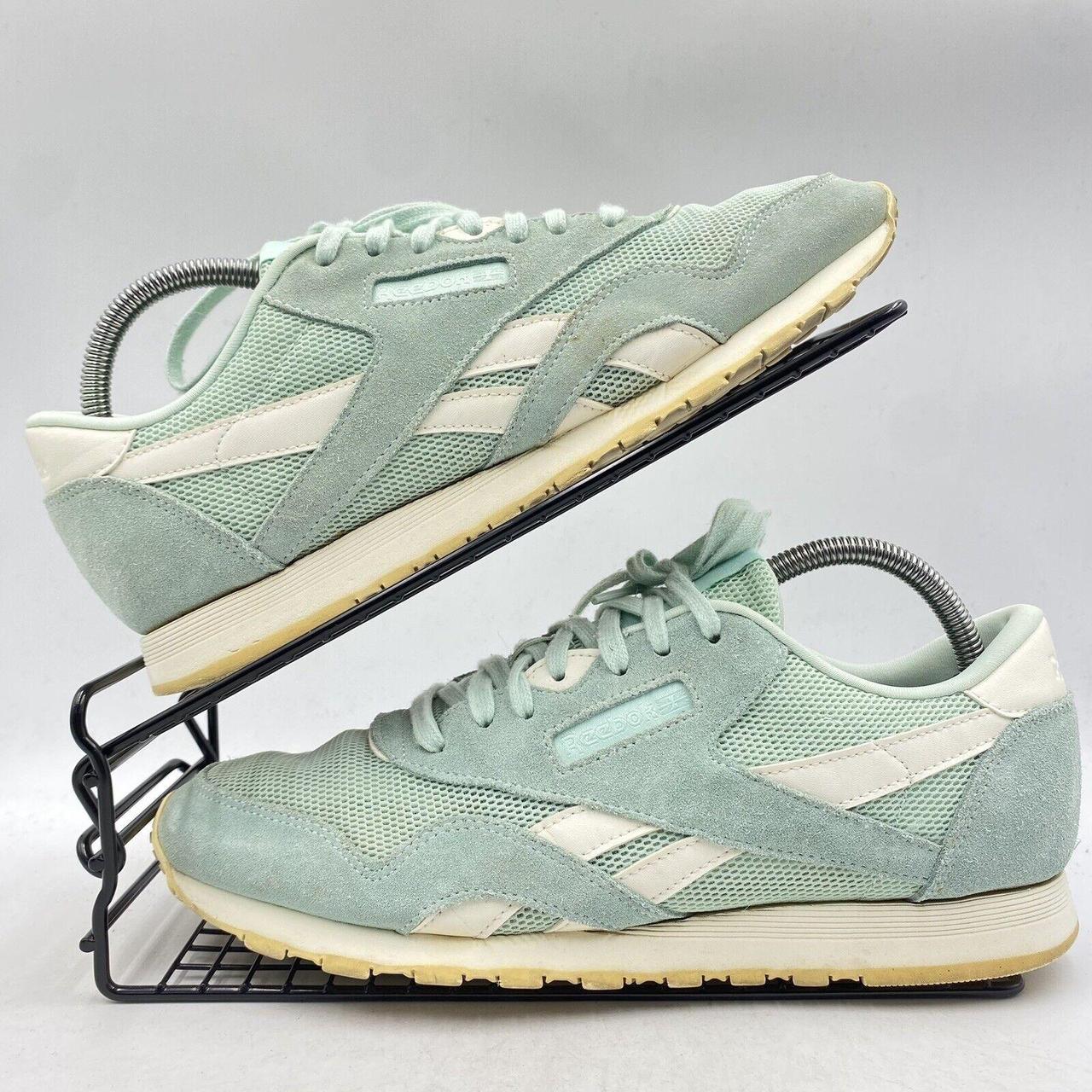 REEBOK CLASSIC GREEN TRAINERS SIZE UK 7.5 SUEDE MINT. Depop