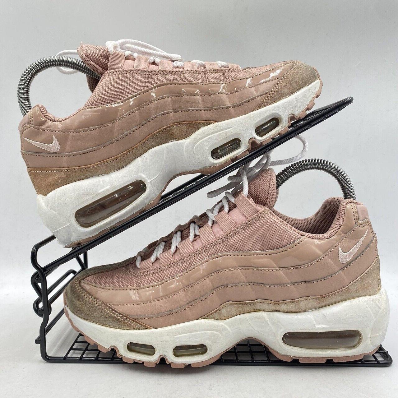 NIKE AIR MAX 95 PINK TRAINERS SIZE UK 4 BEIGE PATENT. Depop