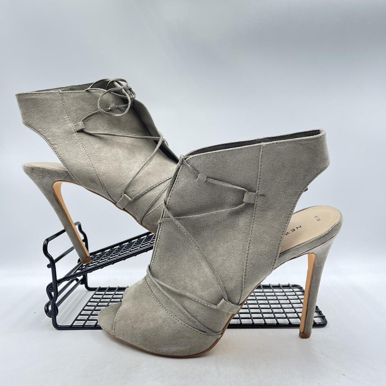 Grey suede heeled sandals best sale