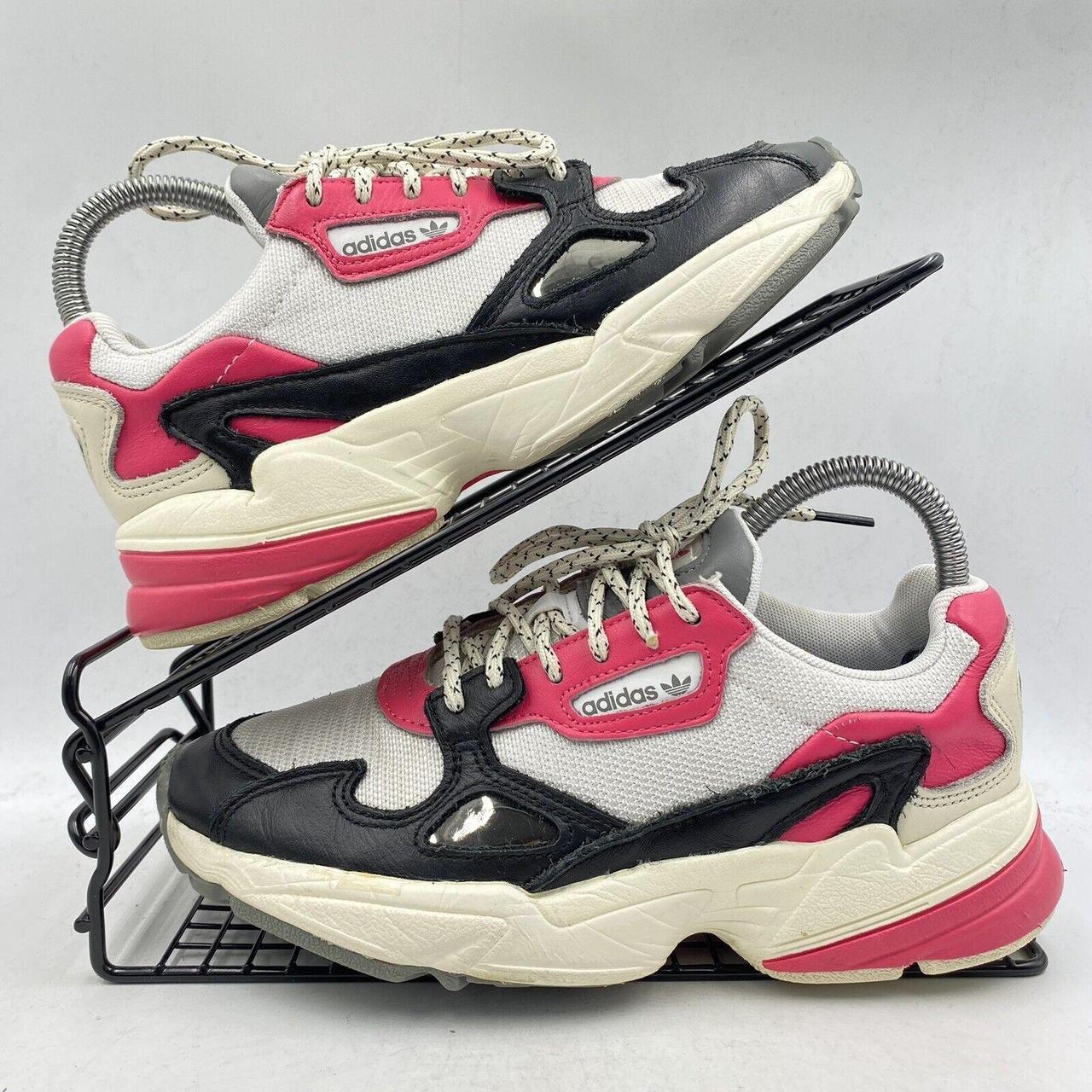 ADIDAS FALCON WHITE TRAINERS SIZE UK 4 PINK BLACK. Depop