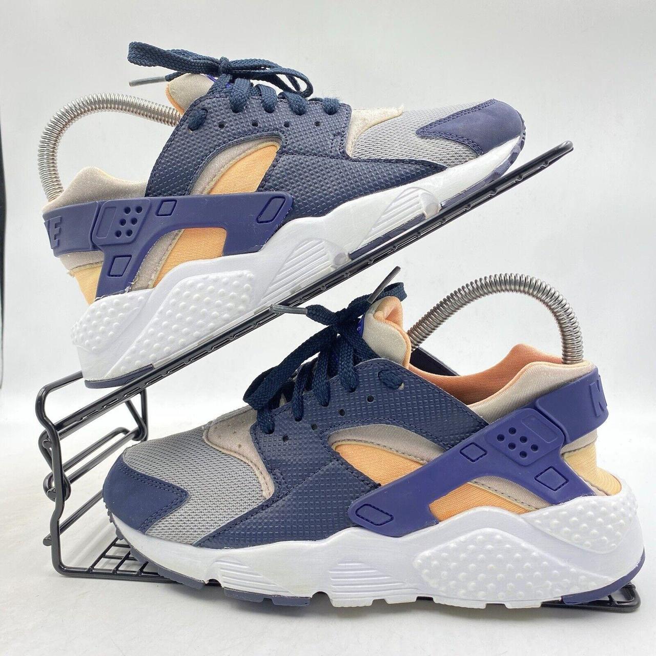 NIKE AIR HUARACHE NAVY TRAINERS SIZE UK 5 ORANGE. Depop