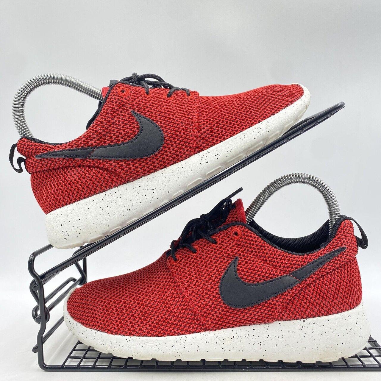 NIKE ROSHE RUN RED TRAINERS SIZE UK 3.5 BLACK MESH. Depop