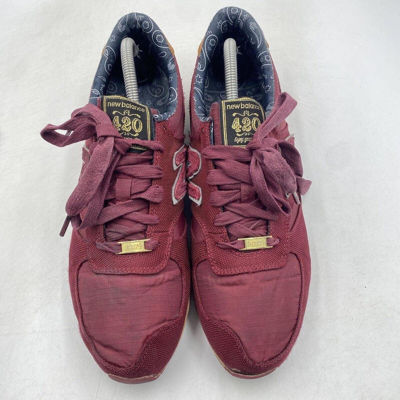 NEW BALANCE 420 BURGUNDY TRAINERS SIZE UK 10 SUEDE. Depop