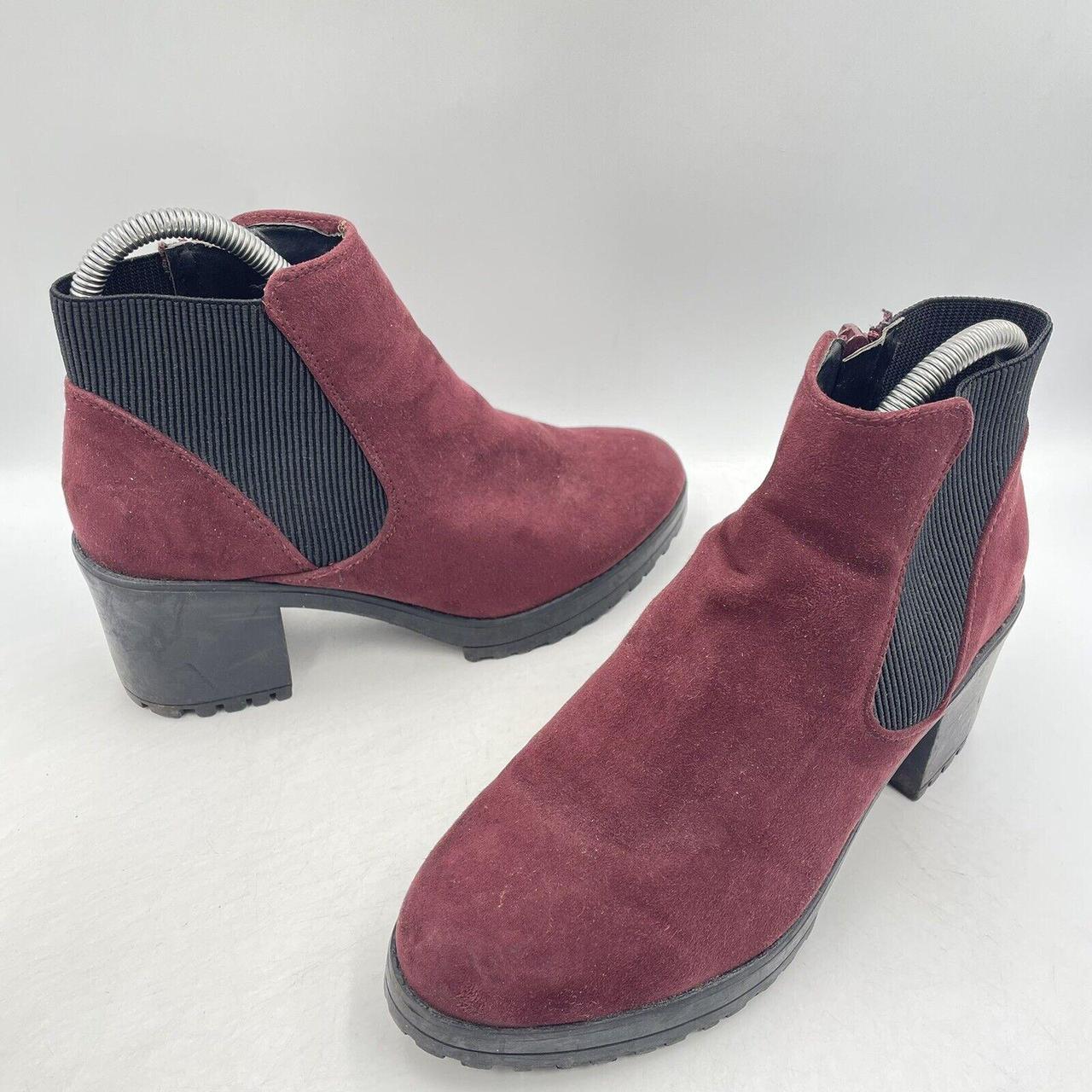 Burgundy ankle boots new look on sale