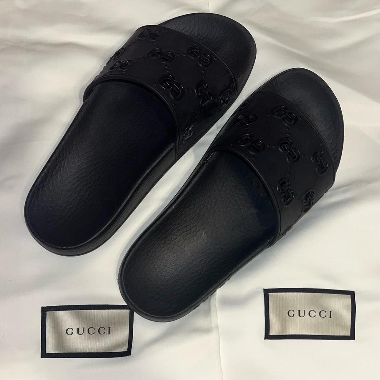 Gucci women's clearance rubber gg slides