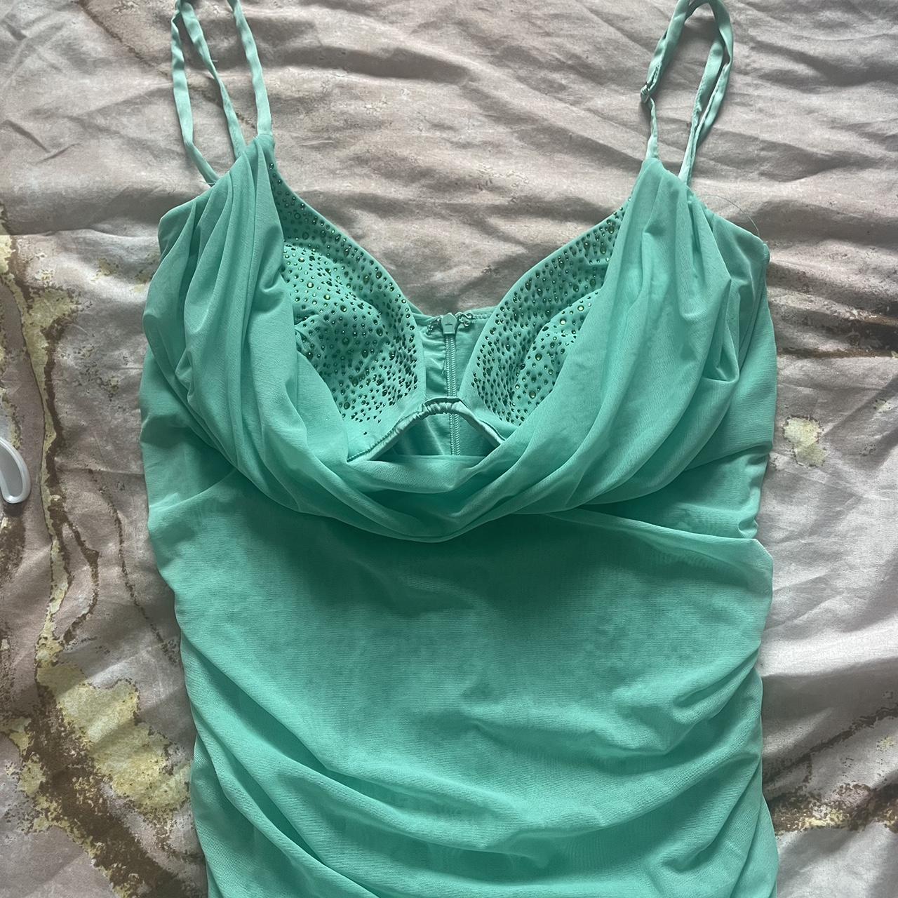 Blue oh polly mesh dress Worn once Depop