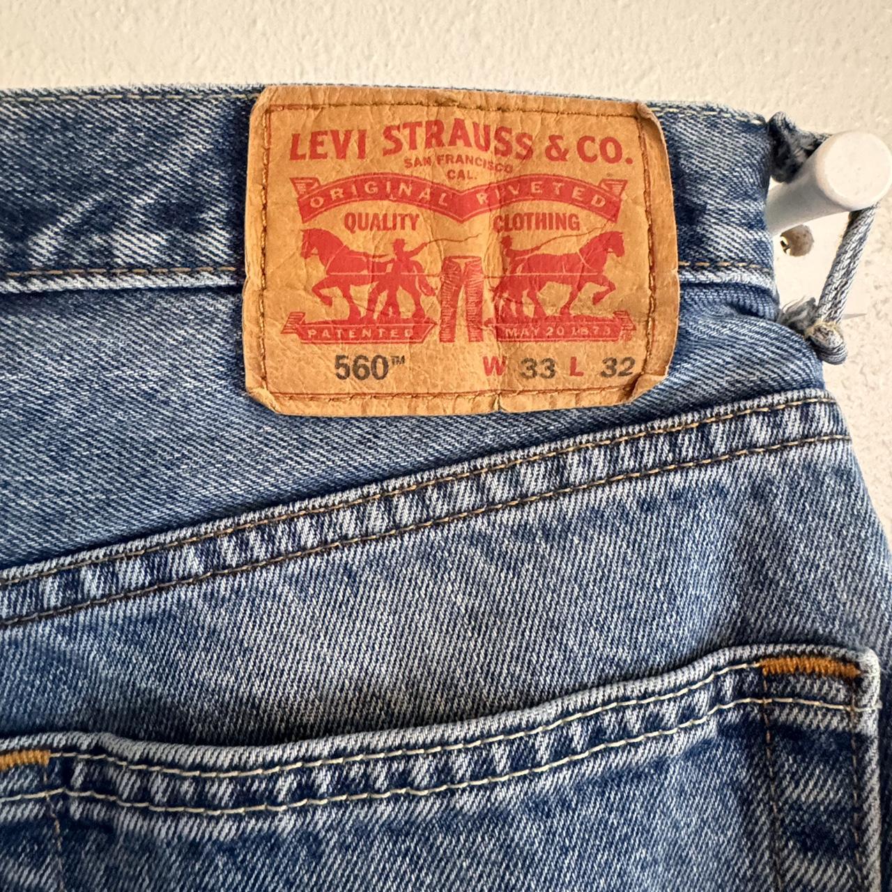 Levi's 560 blue jeans with a great wash. Super comfy... - Depop