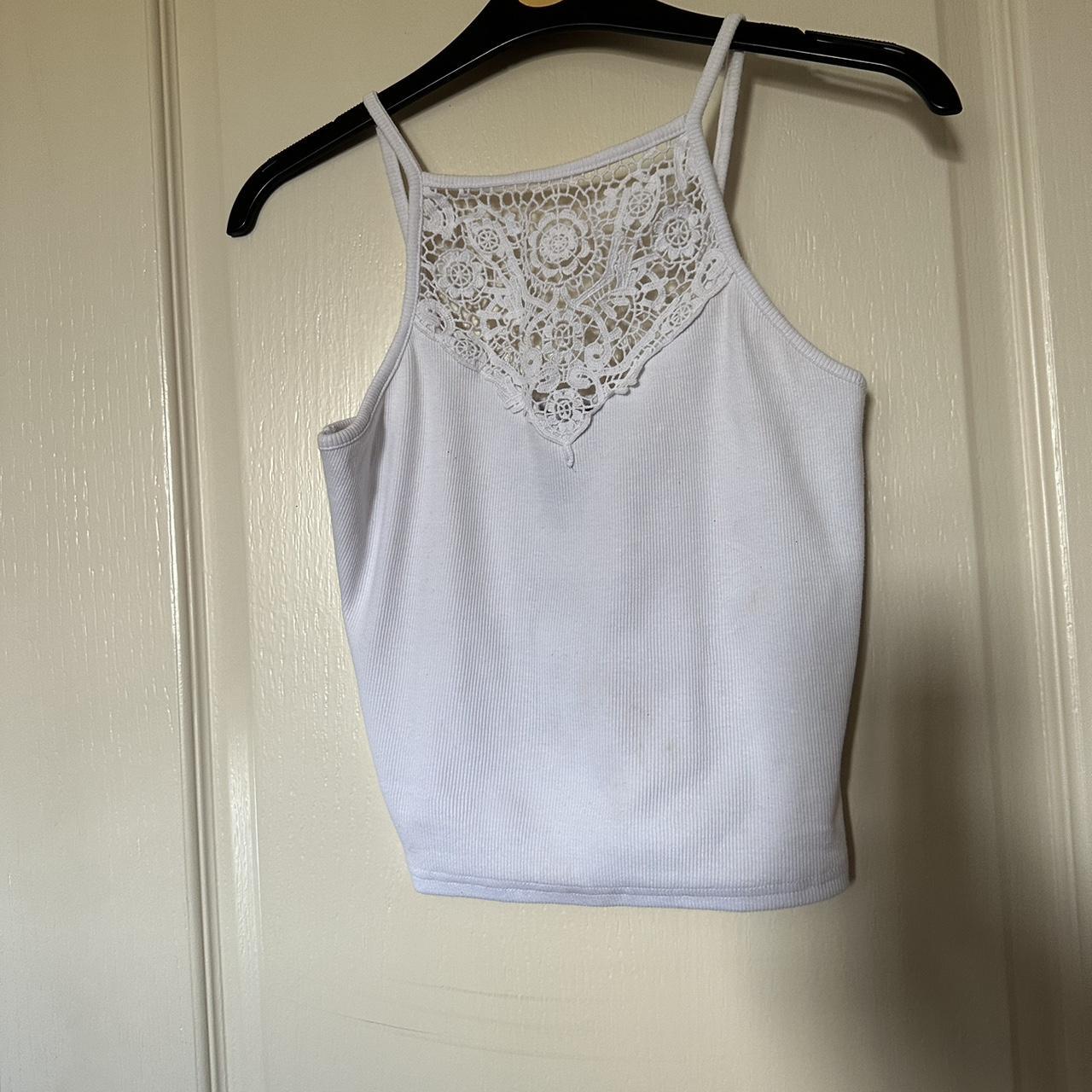 New look white crop top size 10. Marks on the front... - Depop
