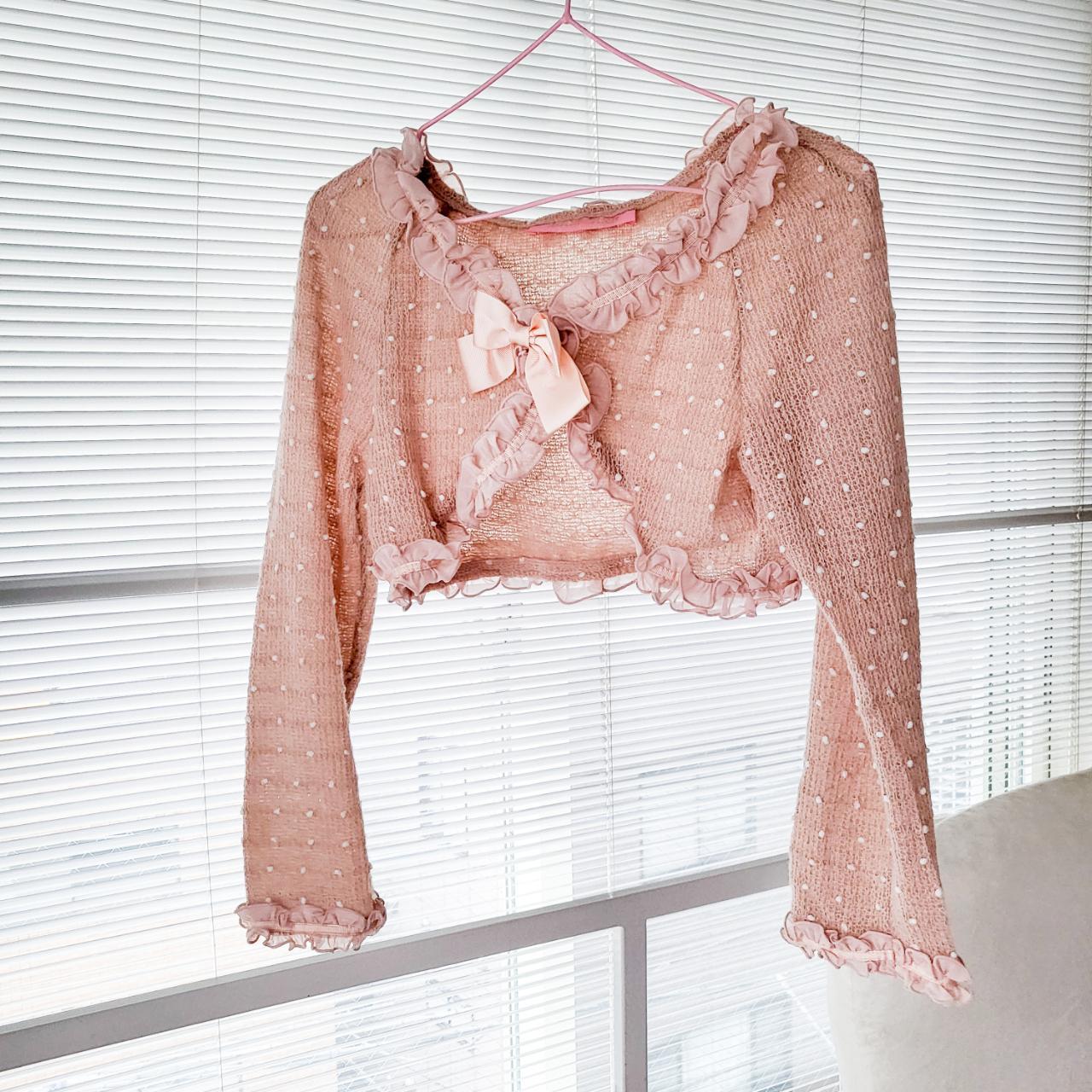 BODYLINE Pink Dotted Lolita Cardigan Brand: | Depop