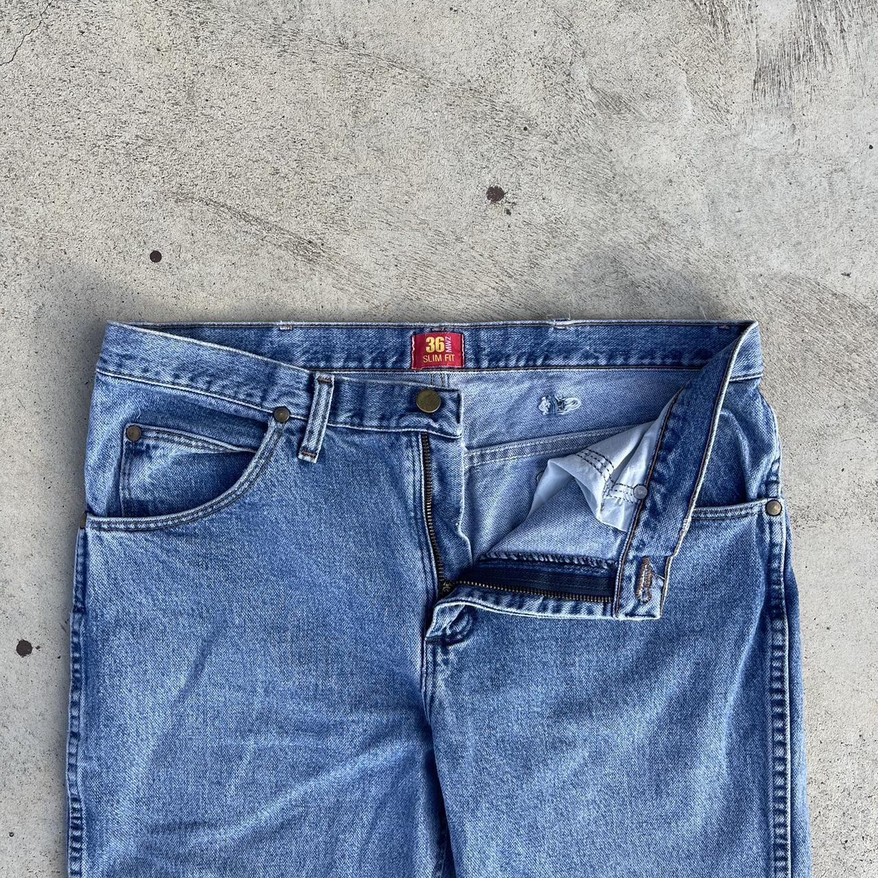 Vintage Wrangler 36 MWZ Slim Fit Jeans - W34... - Depop