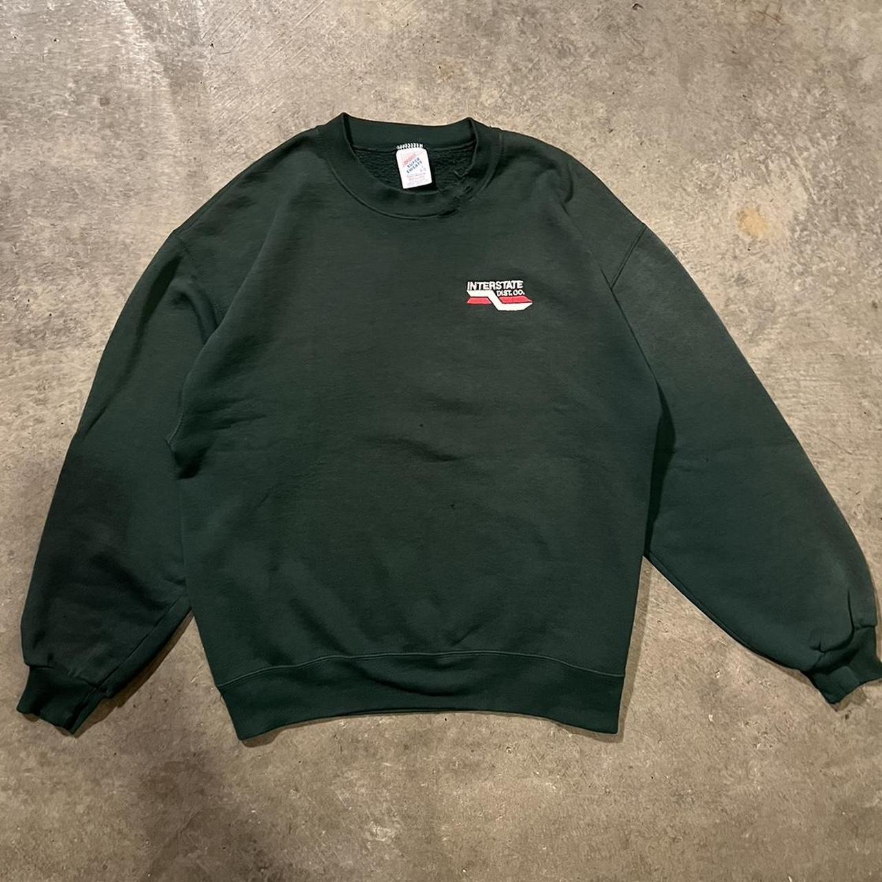 Jerzees Men's Green Sweatshirt | Depop