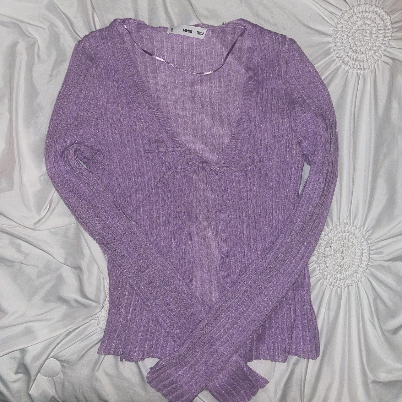 Mango Women's Purple Cardigan Depop