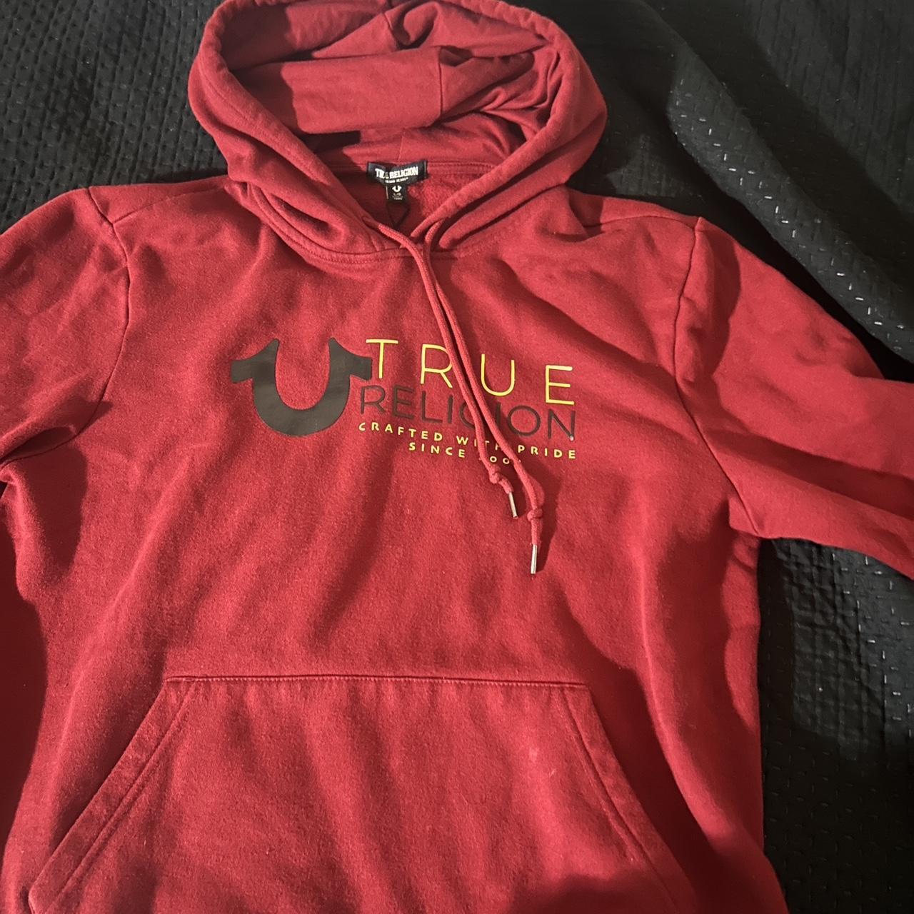 Red True Religion Hoodie Size L $20 - Depop