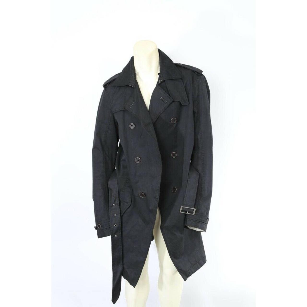 DIESEL Black Belted Trench Coat Size XL Size... Depop
