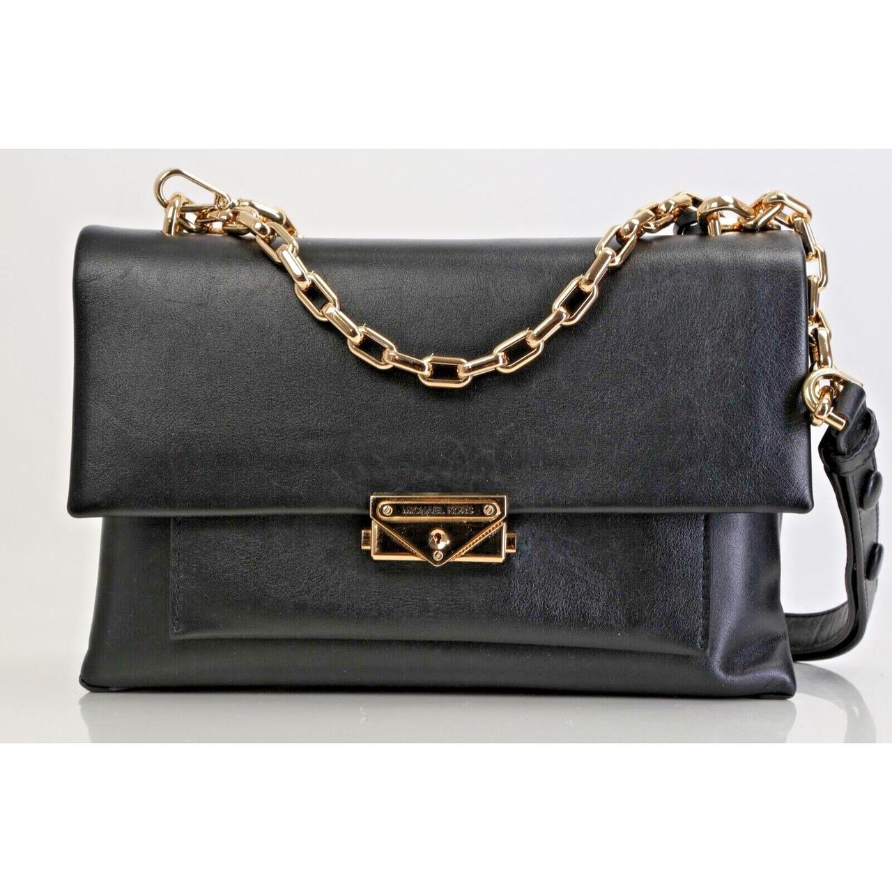 MICHAEL KORS Cece Medium Black Leather Chain Depop