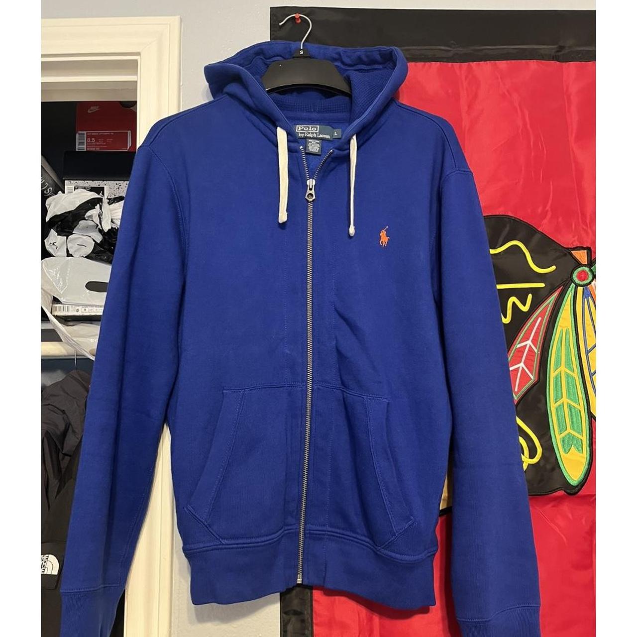 Blue and orange polo hoodie sale