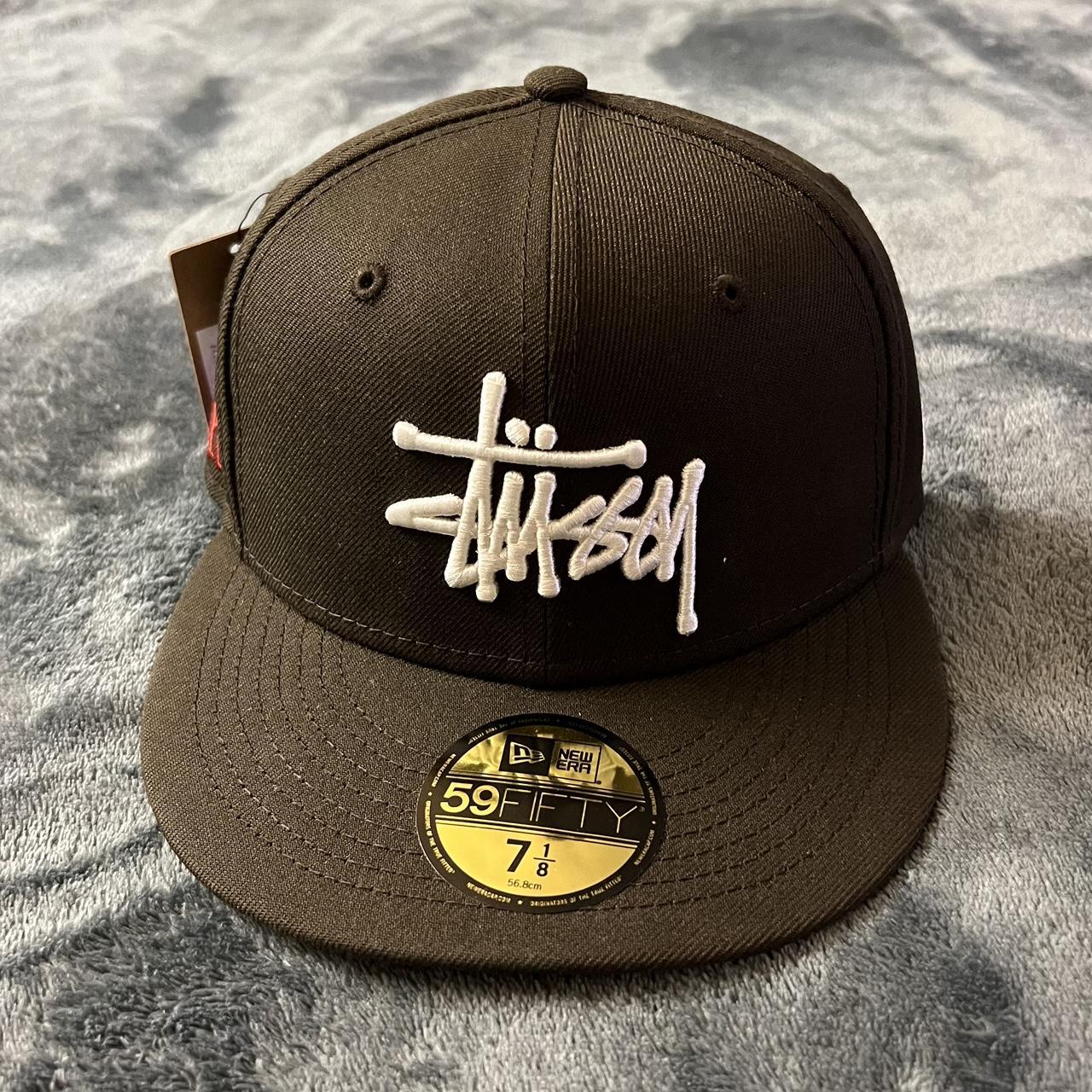 Stussy New Era Fitted Hat Brown 7 1/8 NEW WITH... - Depop