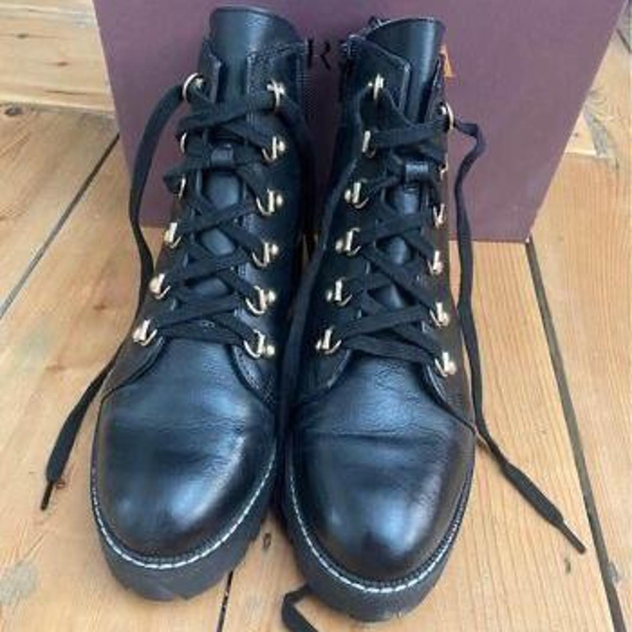 Women's Black and Gold Boots | Depop