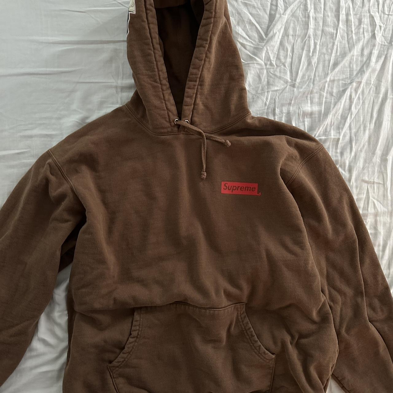 Brown Supreme Hoodie XL #supreme #y2k #2000 #hoodie... - Depop