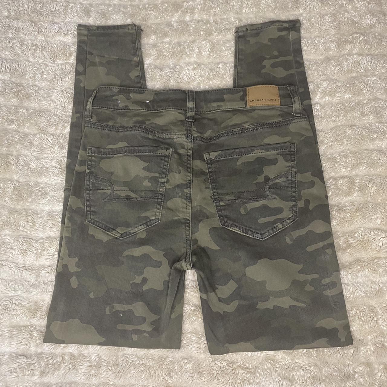 Dark green camo jeggings from AE. Super cute and a - Depop