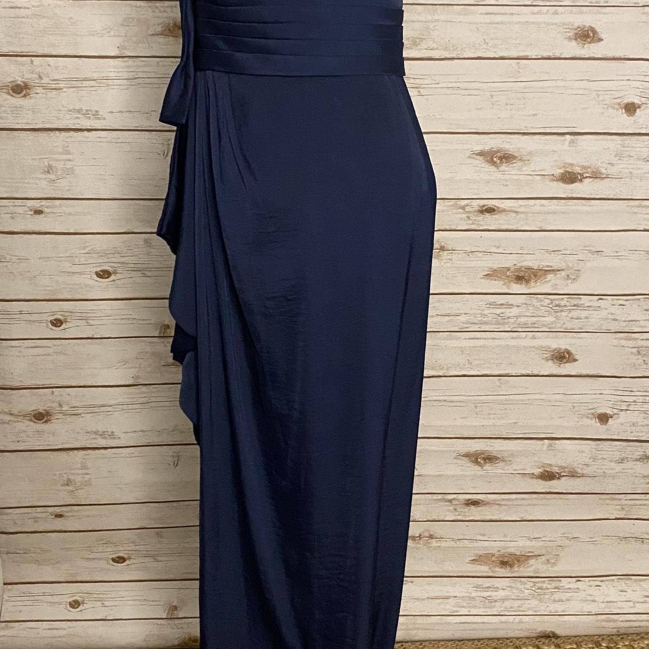 BCBG Max Azria Barbara one shoulder gown Navy Depop