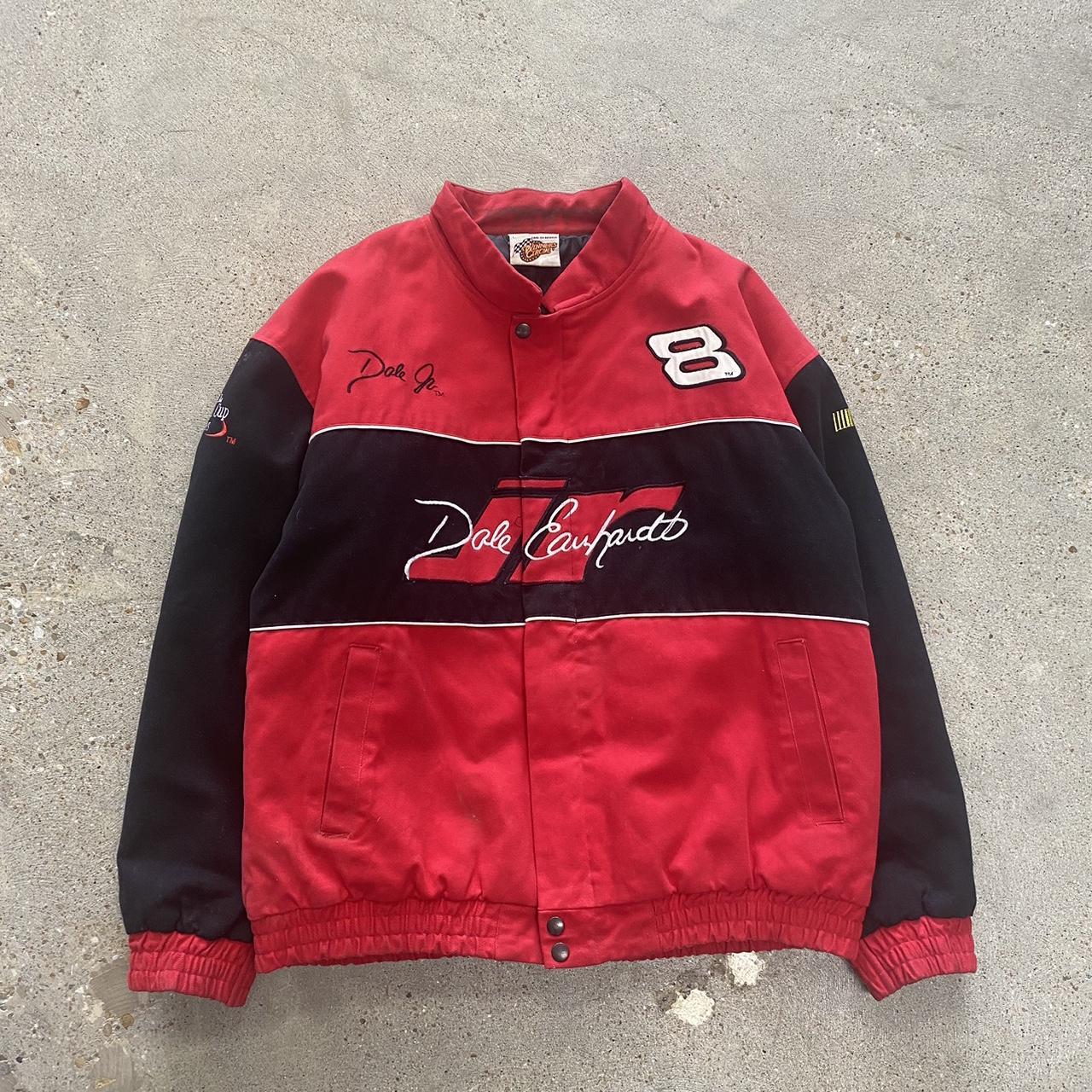 NASCAR Men's Red and Black Jacket | Depop